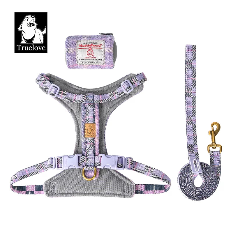 TrueLove Harris Tweed Dog Harness, Leash & Poop Bag Dispenser Set TLH2912