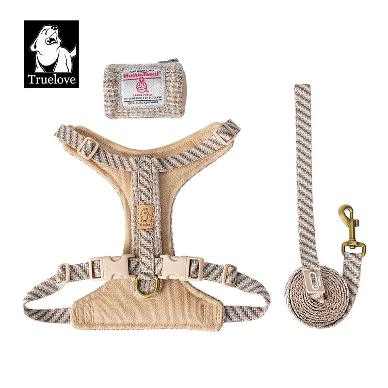 TrueLove Harris Tweed Dog Harness, Leash & Poop Bag Dispenser Set TLH2912